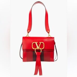 Authentic Valentino Vring V-ring leather shoulder bag
